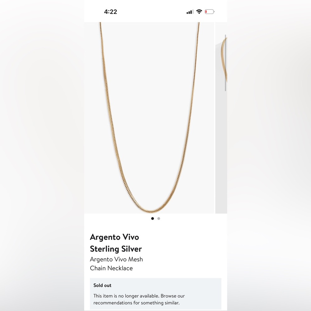 Argento Vivo Gold Mesh Chain Necklace